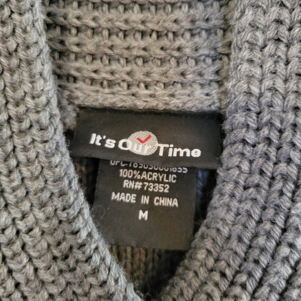It's Our Time Grey Short Sleeve Sweater Medium - Picture 5 of 6